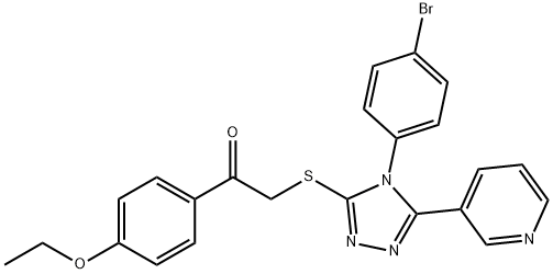 2-[[4-(4-bromophenyl)-5-pyridin-3-yl-1,2,4-triazol-3-yl]sulfanyl]-1-(4-ethoxyphenyl)ethanone Struktur