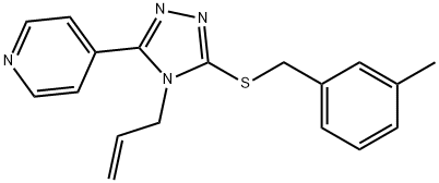 4-[5-[(3-methylphenyl)methylsulfanyl]-4-prop-2-enyl-1,2,4-triazol-3-yl]pyridine Struktur