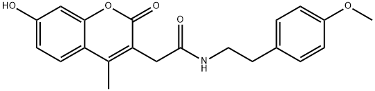 2-(7-hydroxy-4-methyl-2-oxochromen-3-yl)-N-[2-(4-methoxyphenyl)ethyl]acetamide Struktur