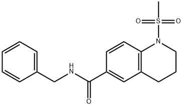 N-benzyl-1-methylsulfonyl-3,4-dihydro-2H-quinoline-6-carboxamide Struktur