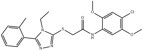 N-(4-chloro-2,5-dimethoxyphenyl)-2-[[4-ethyl-5-(2-methylphenyl)-1,2,4-triazol-3-yl]sulfanyl]acetamide Structure