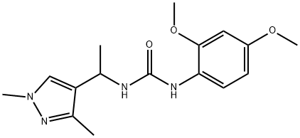1-(2,4-dimethoxyphenyl)-3-[1-(1,3-dimethylpyrazol-4-yl)ethyl]urea Structure