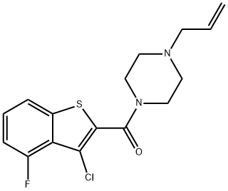 (3-chloro-4-fluoro-1-benzothiophen-2-yl)-(4-prop-2-enylpiperazin-1-yl)methanone Structure