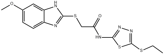 N-(5-ethylsulfanyl-1,3,4-thiadiazol-2-yl)-2-[(6-methoxy-1H-benzimidazol-2-yl)sulfanyl]acetamide Structure