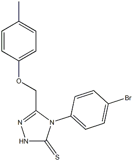 4-(4-bromophenyl)-3-[(4-methylphenoxy)methyl]-1H-1,2,4-triazole-5-thione Struktur