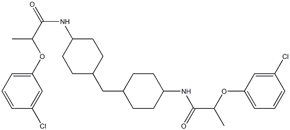2-(3-chlorophenoxy)-N-[4-[[4-[2-(3-chlorophenoxy)propanoylamino]cyclohexyl]methyl]cyclohexyl]propanamide Structure