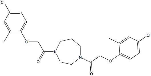 2-(4-chloro-2-methylphenoxy)-1-[4-[2-(4-chloro-2-methylphenoxy)acetyl]-1,4-diazepan-1-yl]ethanone Structure