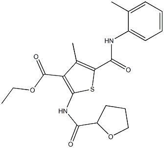 ethyl 4-methyl-5-[(2-methylphenyl)carbamoyl]-2-(oxolane-2-carbonylamino)thiophene-3-carboxylate Structure