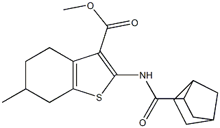 methyl 2-(bicyclo[2.2.1]heptane-3-carbonylamino)-6-methyl-4,5,6,7-tetrahydro-1-benzothiophene-3-carboxylate Structure