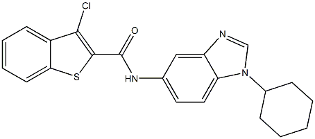 3-chloro-N-(1-cyclohexylbenzimidazol-5-yl)-1-benzothiophene-2-carboxamide Structure