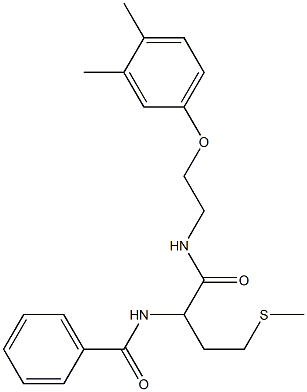 N-[1-[2-(3,4-dimethylphenoxy)ethylamino]-4-methylsulfanyl-1-oxobutan-2-yl]benzamide Struktur