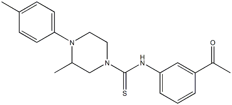 N-(3-acetylphenyl)-3-methyl-4-(4-methylphenyl)piperazine-1-carbothioamide Struktur