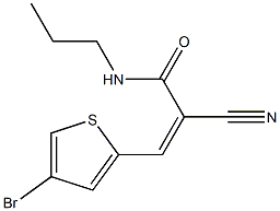 (Z)-3-(4-bromothiophen-2-yl)-2-cyano-N-propylprop-2-enamide Struktur