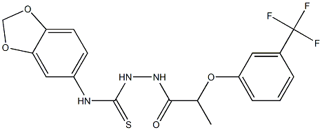 1-(1,3-benzodioxol-5-yl)-3-[2-[3-(trifluoromethyl)phenoxy]propanoylamino]thiourea Struktur