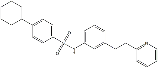 4-cyclohexyl-N-[3-(2-pyridin-2-ylethyl)phenyl]benzenesulfonamide Struktur