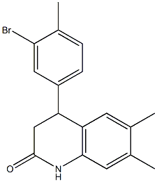 4-(3-bromo-4-methylphenyl)-6,7-dimethyl-3,4-dihydro-1H-quinolin-2-one Struktur