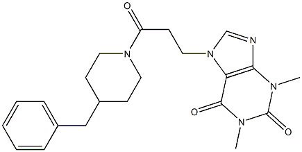 7-[3-(4-benzylpiperidin-1-yl)-3-oxopropyl]-1,3-dimethylpurine-2,6-dione Structure