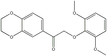 1-(2,3-dihydro-1,4-benzodioxin-6-yl)-2-(2,6-dimethoxyphenoxy)ethanone Struktur
