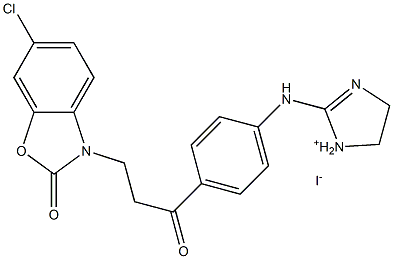 2(3H)-Benzoxazolone,6-chloro-3-[3-[4-[(4,5-dihydro-1H-imidazol-2-yl)amino]phenyl]-3-oxopropyl]-,hydriodide (1:1) Struktur