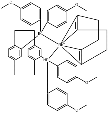 (R)-4,12-Bis(4-Methoxyphenyl)-[2.2]-paracyclophane(1,5-cyclooctadiene)rhodiuM(I) tetrafluoroborate Struktur