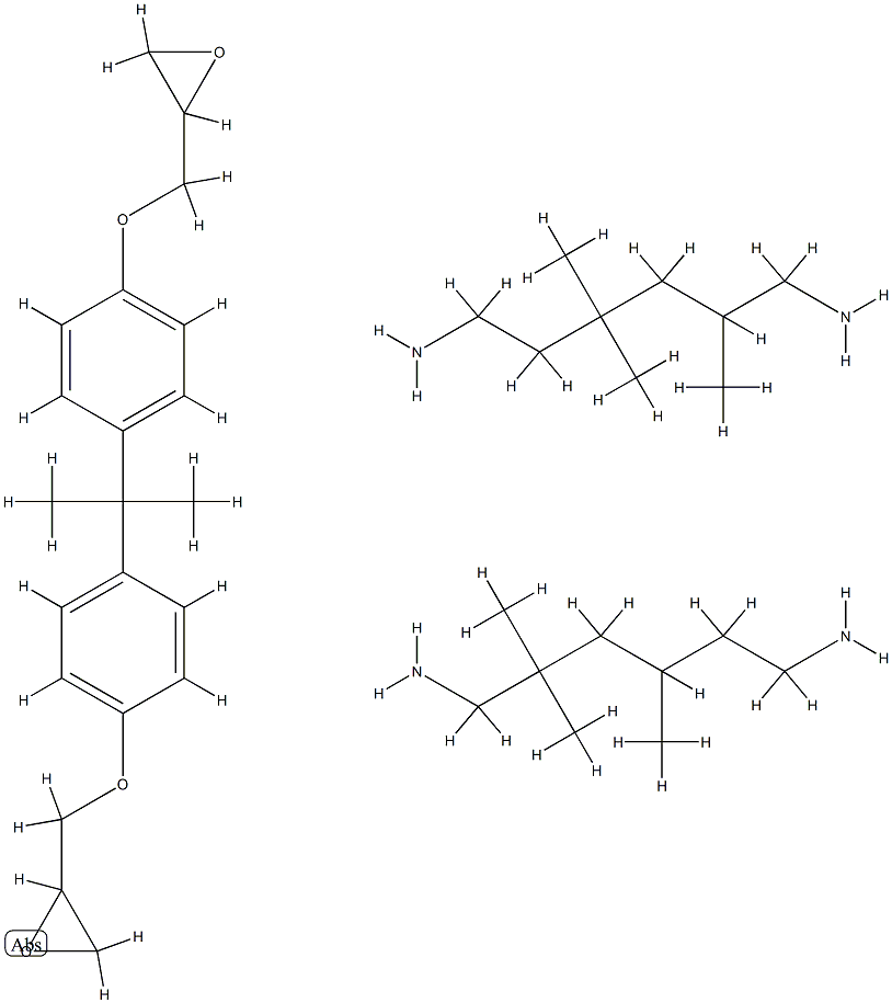 1,6-Hexanediamine, 2,2,4-trimethyl-, polymer with 2,2'-[(1-methylethylidene) bis(4,1-phenyleneoxymethylene)]bis[oxirane] and 2,4,4-trimethyl-1,6-hexanediamine Struktur