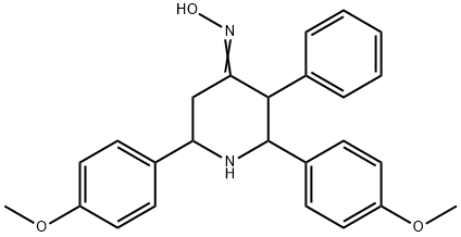 2,6-Bis(4-methoxyphenyl)-3-phenyl-4-piperidinamine oxime Struktur