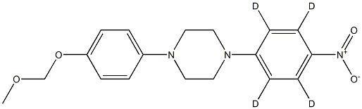 1-(4-O-Methoxymethyl-4-hydroxyphenyl)-4-(4-nitrophenyl)piperazine-d4 Struktur