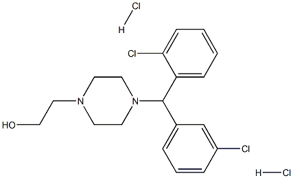 1-Piperazineethanol,4-[(2-chlorophenyl)(3-chlorophenyl)methyl]-, hydrochloride (1:2) Struktur