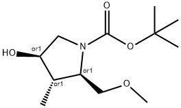 tert-butyl (2S,3R,4S)-4-hydroxy-2-(MethoxyMethyl)-3-Methylpyrrol Struktur