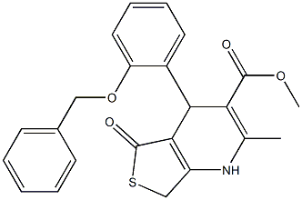 rac-1,4,5,7-テトラヒドロ-2-メチル-5-オキソ-4α*-[2-(フェニルメトキシ)フェニル]チエノ[3,4-b]ピリジン-3-カルボン酸メチル 化學(xué)構(gòu)造式