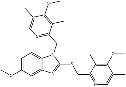 1H-Benzimidazole, 5-methoxy-1-[(4-methoxy-3,5-dimethyl-2-pyridinyl)methyl]-2-[[(4-methoxy-3,5-dimethyl-2-pyridinyl)methyl]thio]-|1H-Benzimidazole, 5-methoxy-1-[(4-methoxy-3,5-dimethyl-2-pyridinyl)methyl]-2-[[(4-methoxy-3,5-dimethyl-2-pyridinyl)methyl]thio]-