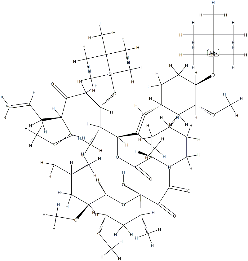 24,32-Bis-O-(tert-butyldimethylsilyl)-FK-506-13C, D2 (Major), 1356352-20-9, 結(jié)構(gòu)式