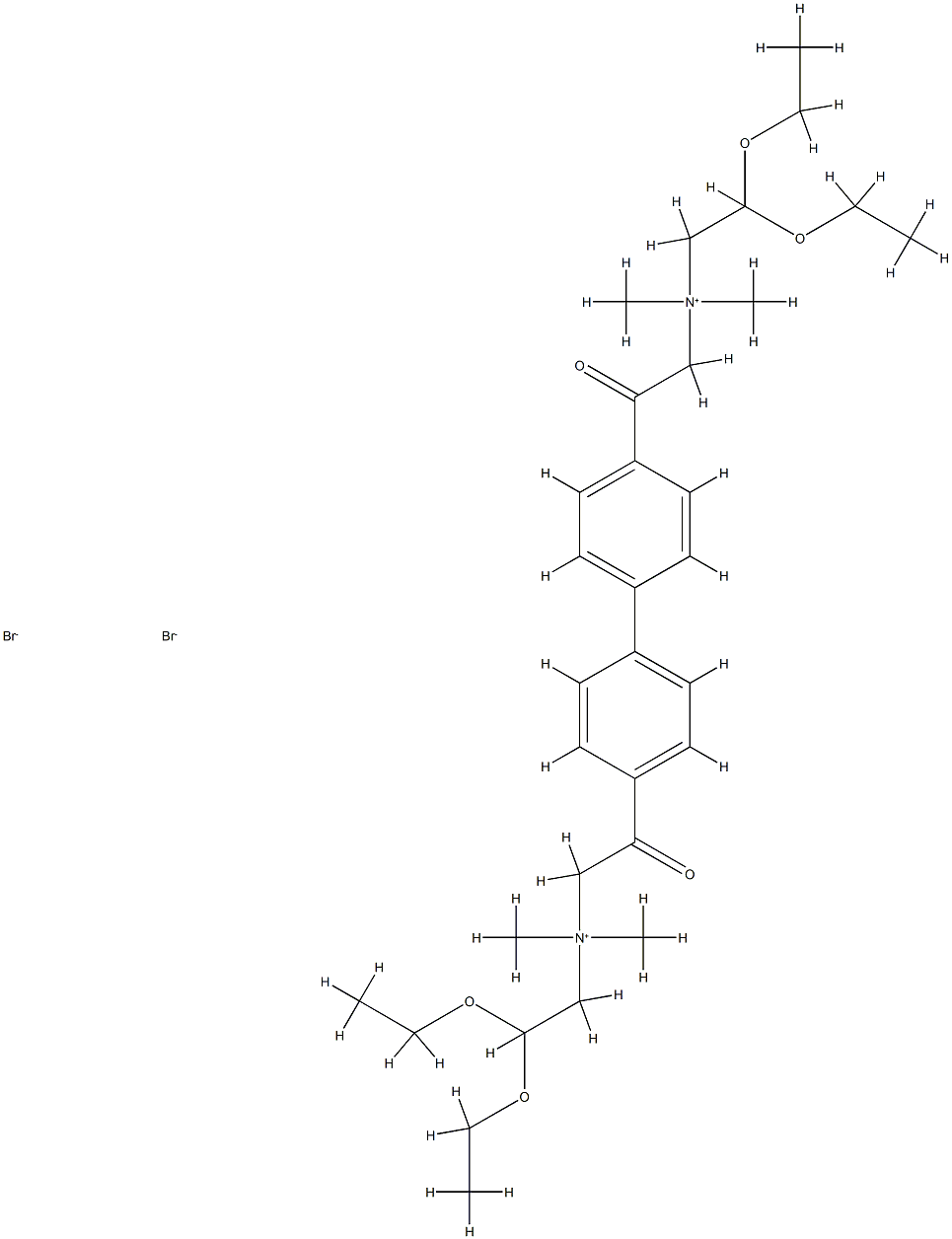 alpha,alpha-bis(dimethylammoniumacetaldehyde diethylacetal)-4,4-diacetylbiphenyl Struktur