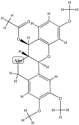 (6aS)-5,6aβ,7,12aα-Tetrahydro-2,3,10-trimethoxy[2]benzopyrano[4,3-b][1]benzopyran-7β-ol acetate Structure