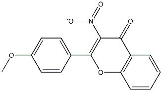 4H-1-Benzopyran-4-one,2-(4-methoxyphenyl)-3-nitro-(9CI) Struktur