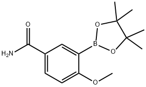 4-methoxy-3-(4,4,5,5-tetramethyl-1,3,2-dioxaborolan-2-yl)benzamide Struktur