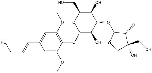 b-D-Glucopyranoside,4-[(2E)-3-hydroxy-1-propenyl]-2,6-dimethoxyphenyl 3-O-D-apio-b-D-furanosyl- (9CI) Struktur