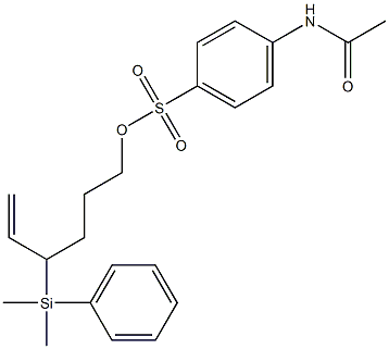 4'-dimethylphenylsilyl-1'-hexen-6'-yl 4-(acetylamino)benzenesulfonate Struktur
