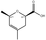 2H-Pyran-2-carboxylicacid,3,6-dihydro-4,6-dimethyl-,(2R,6R)-rel-(9CI) Struktur
