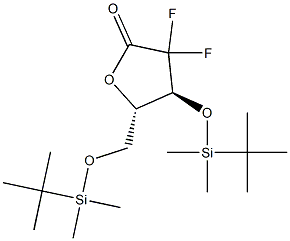 2-Deoxy-3,5-bis-O-[(1,1-diMethylethyl)diMethylsilyl]-2,2-difluoro-L-erythro-pentonic acid γ-lactone Struktur