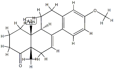 (8α)-14β-Hydroxy-3-methoxy-D-homoestra-1,3,5(10),9(11)-tetren-17a-one Struktur