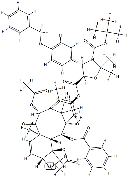 N-Desbenzoyl-N-tert-butoxycarbonyl-N,O-isopropylidene-3a€-p-O-benzyl-6,7-dehydro Paclitaxel Struktur