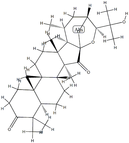 (23R,24S)-16,23:16α,24-Diepoxy-25-hydroxy-9β,19-cyclo-5α-lanostane-3,15-dione Struktur