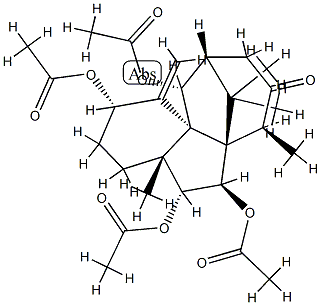 (2S,11aR)-2β,5β,6α,11β-Tetraacetoxy-2,3,4,4a,5,6,10,11-octahydro-4aα,7α,12,12-tetramethyl-1-methylene-7H-6aα,10α-methano-1H-benz[c]azulen-8(9H)-one Struktur