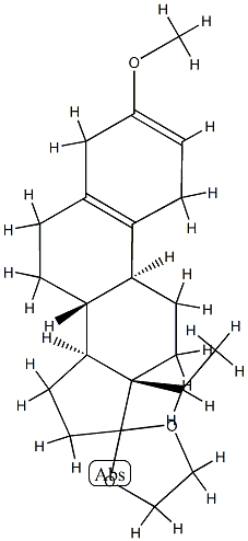 13-乙基-3Β-甲氧基甾烷-2,5(10)-二烯-17-酮-17-環(huán)亞乙基縮酮 結(jié)構(gòu)式