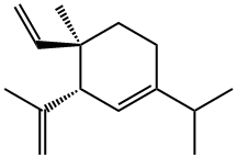 δ-elemene,(3R-trans)-4-ethenyl-4-methyl-3-(1-methylethenyl)-1-(1-methylethyl)-cyclohexene,(1S,2R)-(-)-2-isopropenyl-1-vinyl-p-menth-3-ene Struktur