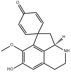 [R,(+)]-1,1',2',3',8',8'a-Hexahydro-5'-hydroxy-6'-methoxyspiro[2,5-cyclohexadiene-1,7'-cyclopenta[ij]isoquinoline]-4-one Struktur