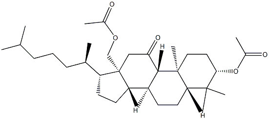 3β,18-Dihydroxy-5α-lanostan-11-one diacetate Struktur
