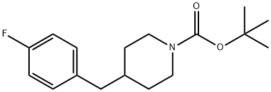 N-(t-butoxycarbonyl)-4-(4-fluorophenylmethyl)piperidine Struktur