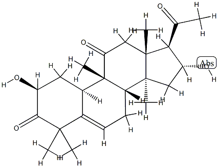 (9β,10α)-2β,16α-Dihydroxy-4,4,9,14-tetramethyl-19-norpregna-5-ene-3,11,20-trione Struktur